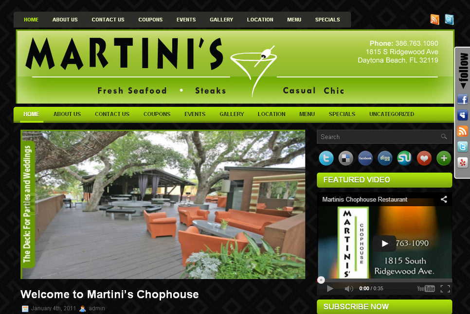 restaurant web site